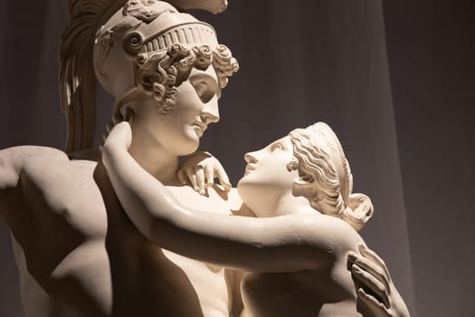 Bassano del Grappa, Italy - 22 December 2023. Mars and Venus, by sculptor Antonio Canova, 1822, marble
