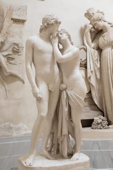 Possagno, Italy - 22 June 2023. Venus and Adonis, by sculptor Antonio Canova, 1794 - plaster