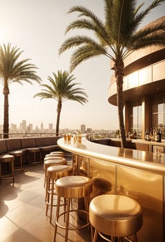 AI generated of the rooftop lounge at the hotel la brea