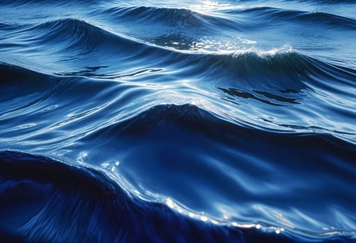 AI generated of the ocean is blue and the wave is rolling in