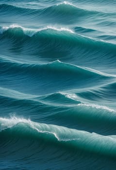 AI generated of a photo of waves in the ocean in turqoise color