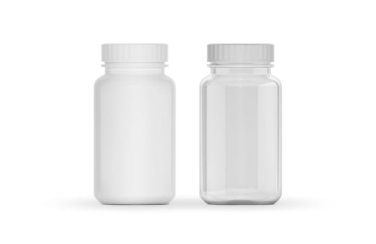 Glass bottle and White supplement bottle for medicine
