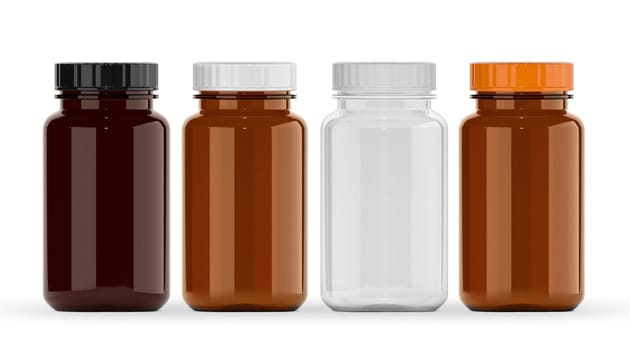 Empty glass supplement bottle for medicine