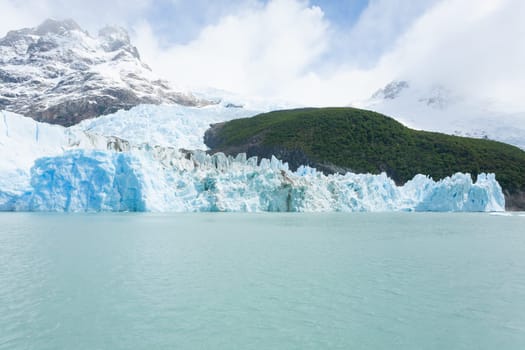 Spegazzini Glacier view from Argentino lake, Patagonia landscape, Argentina. Lago Argentino
