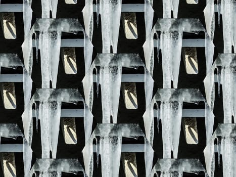 Digital Illustration Icicles Mosaic Pattern