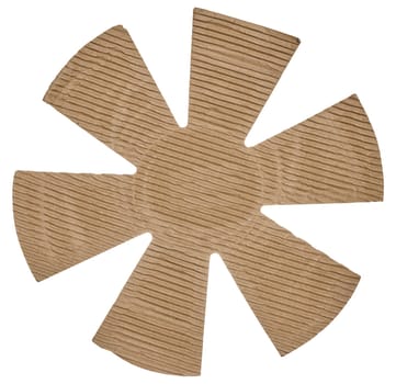 Partition for storing and transporting plates made of brown corrugated cardboard on an isolated background