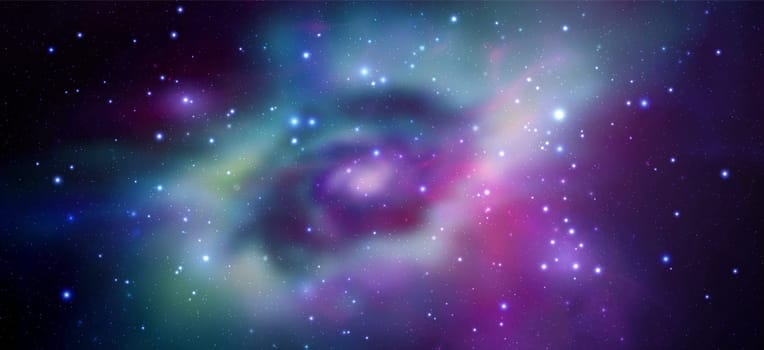 Space vector background with realistic nebula