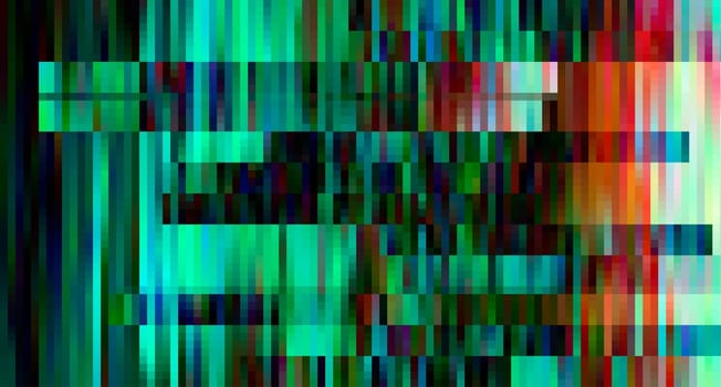 Trendy line art pattern with glitch on dark background. Modern style vector. Abstract blue geometric element