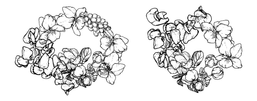 Floral wreath. Flower arrangement vector
