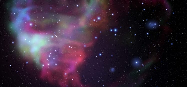 Space vector background with realistic nebula and shining stars. Magic colorful galaxy