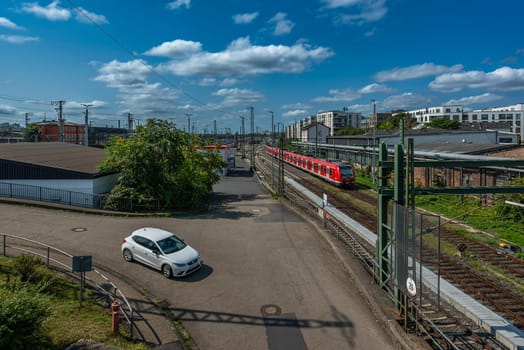 View of the tracks in front of Frankfurt Central Station, Germany