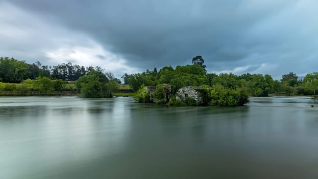 Long exposure at Azenhas de Adaufe, ancient water mills on the river, Braga, north of Portugal.