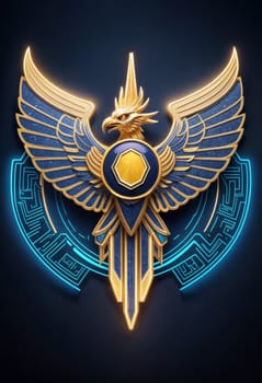 AI generated of the golden garuda logo on a dark background