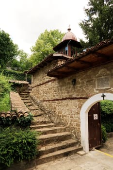 The entrance to St. Nicholas, Nikolay, Nikola Convent, Monastery, dedicated to Saint Nicholas the Miracle Worker, Maker, in Arbanasi, close to Veliko Tarnovo, Bulgaria 2022