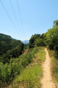 On the hiking trail between Asen's, Asens Fortress and the Bachkovo Monastery, near Plovdiv, Plowdiw, Bulgaria 2022