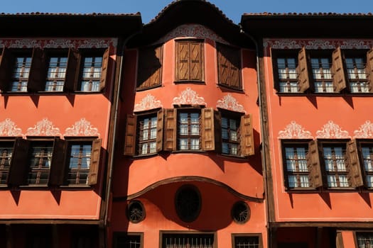 The facade of the Georgiadi House, an example of National Revival Architecture in the old town of Plovdiv, Plowdiw, Bulgaria 2022