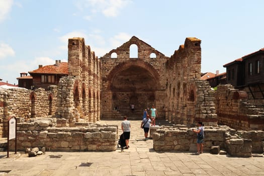 The ruins of the Church of St., Saint Sophia, Hagia Sophia in the old town of Nessebar, Nesebar, Bulgaria, 7th of July 2022