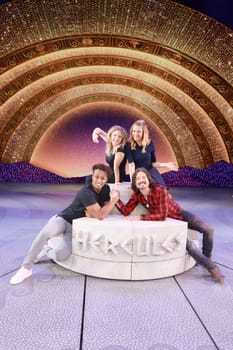 Johanna Mross,Stefanie Hertel,Benet Monteiro (Hercules),Lanny Lanner,Stefanie Hertel attends the musical Hercules with her family,Hamburg,07.05.2024
