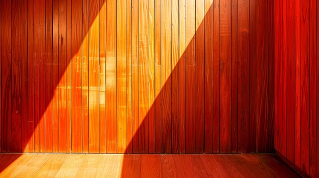 Mahogany wood house walls outside. Empty red wooden texture for background. AI generated
