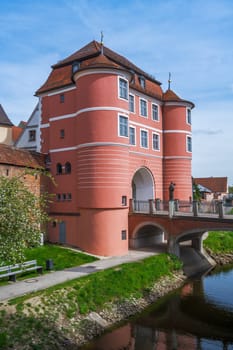 City gate of Donauwoerth (Bavaria, Germany) called Rieder Tor