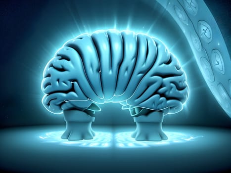 Abstract view of the brain MRi scan Xray