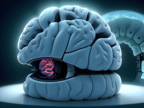 Abstract view of the brain MRi scan Xray