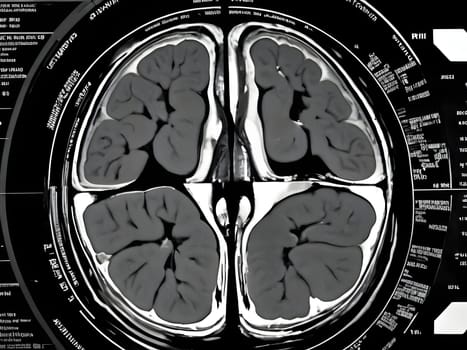 Abstract view of the brain MRi scan Xray