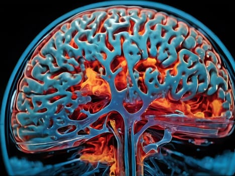 Abstract view of the brain MRi scan Xray