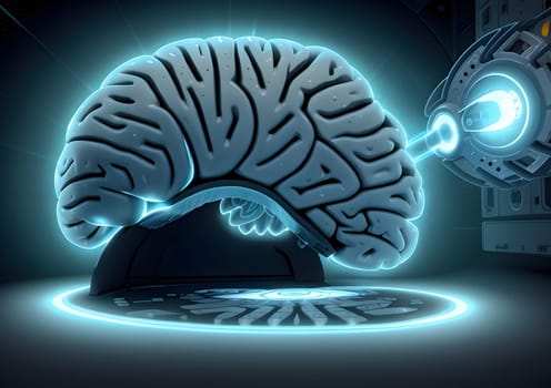 Abstract view of the brain MRi scan Xray