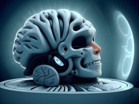 Abstract view of the brain MRi scan Xray