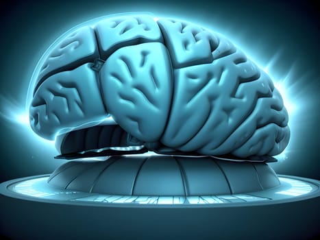 Abstract view of the brain MRi scan Xray