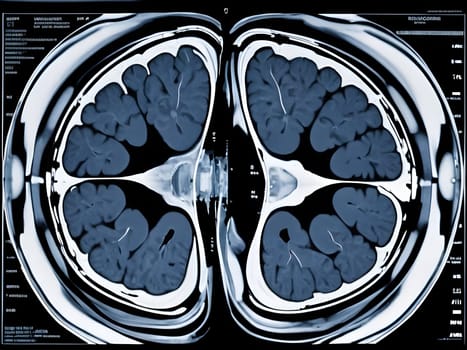 Abstract view of the brain MRi scan Xray