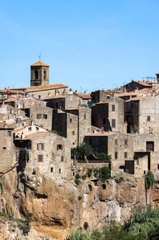 Pitigliano - the picturesque medieval town founded in Etruscan time on the tuff hill in Tuscany, Italy.