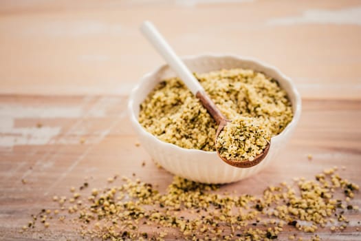 Shelled hemp seeds as superfoods , supplement for eat with fiber and omega 3