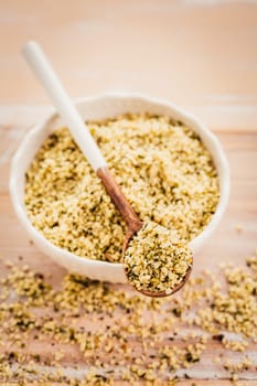 Shelled hemp seeds as superfoods , supplement for eat with fiber and omega 3