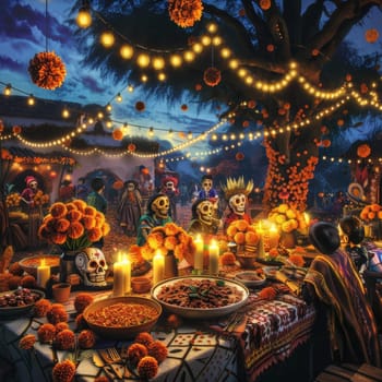 Vibrant Dia de los Muertos Celebration.