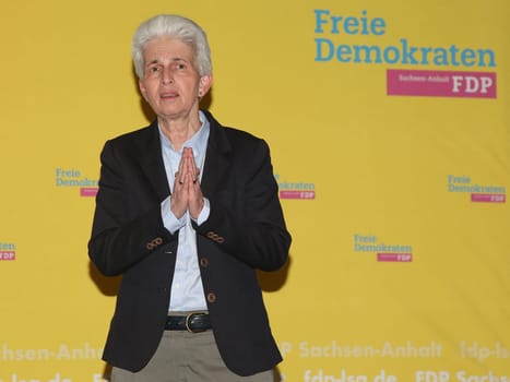 deutsche FDP Politikerin Marie-Agnes Strack-Zimmermann bei einer Wahlkampf Veranstaltung am 21.05.2024 in Magdeburg
