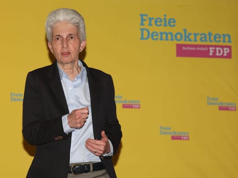 deutsche FDP Politikerin Marie-Agnes Strack-Zimmermann bei einer Wahlkampf Veranstaltung am 21.05.2024 in Magdeburg