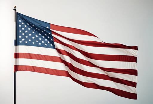 AI generated of an american flag waving in the wind