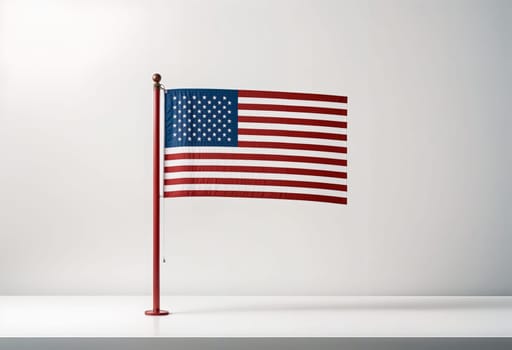 AI generated of an american flag on a table with a white background