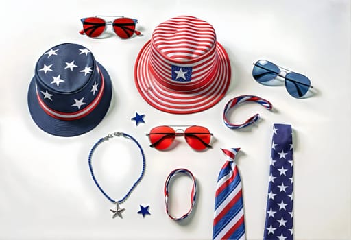 AI generated of patriotic accessories for the 4th of july