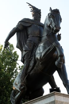 The Skanderbeg Statue on Skanderbeg Square in the city center of Prishtina, Pristina, Kosovo 2022
