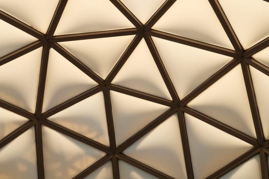 Close look from inside onto the pattern of one of the domes, cupolas of the National University Library of Kosovo, Prishtina, Pristina, Kosovo, 25th of July 2022