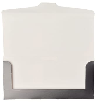 Cardboard packaging from a rectangular chocolate bar on an isolated background, wrapper