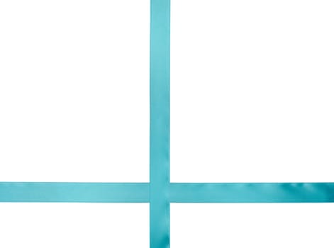 Blue silk ribbon, wrapped gift on an isolated background