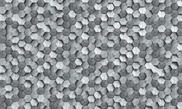 background gray 3d geometric pattern with hexagonal elements