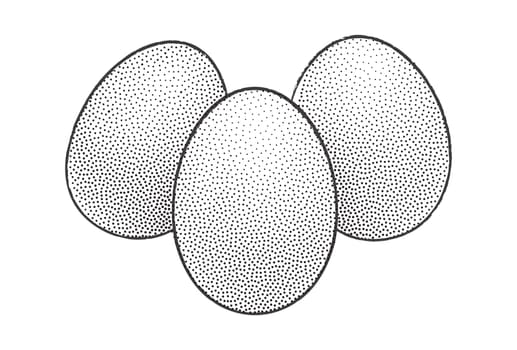 Dotwork Halftone 3D Egg. Easter Illustration