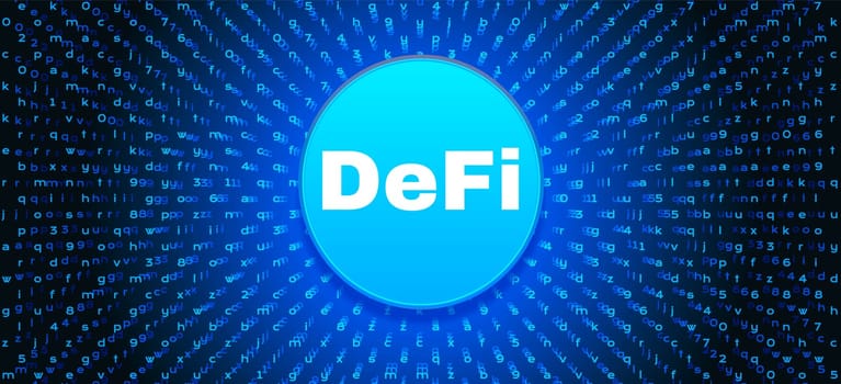 DeFi Decentralized Finance banner for cryptocurrency