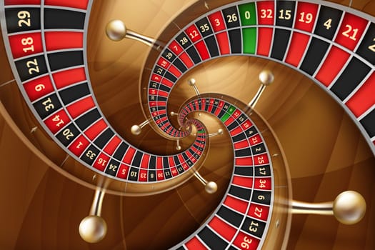 Roulette background illustration. Concept for casino, entertainment, fortune.