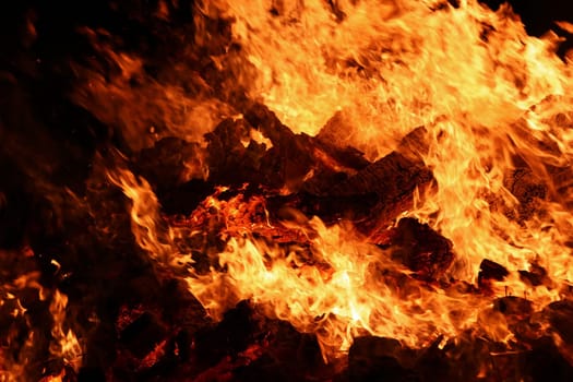 A big strong fire burns everything down